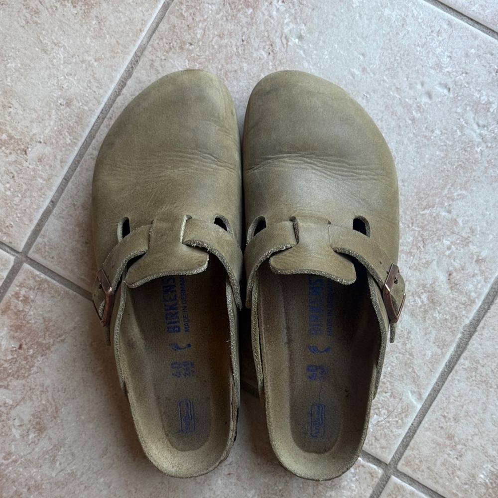 Birkenstock Olive Slip-On Clogs